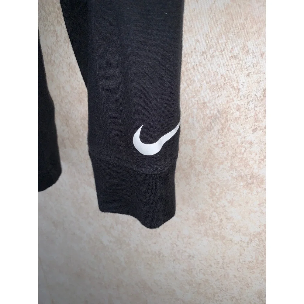 Nike Kids XL Black Fired Up Graphic Long Sleeve T-Shirt Cotton Swoosh Tee 13-15Y